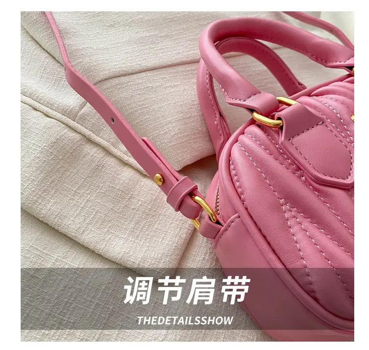 Pink Korean Style Embroidered Pillow Bag for Girls — feature 3