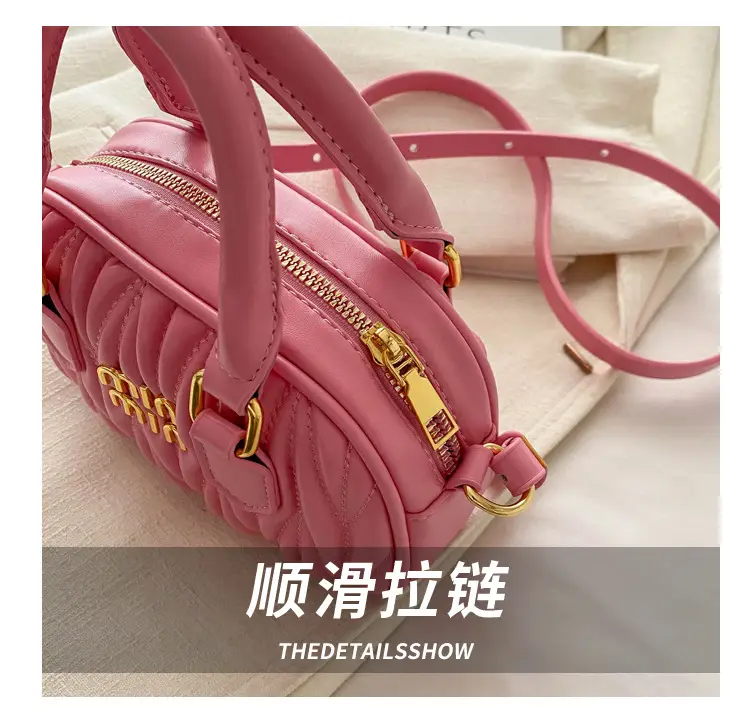 Pink Korean Style Embroidered Pillow Bag for Girls — feature 4