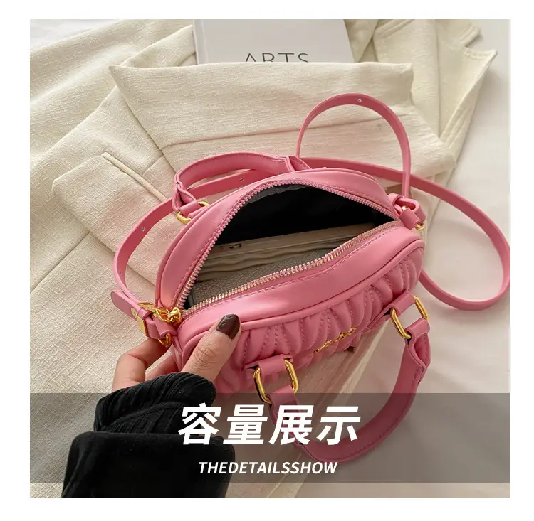 Pink Korean Style Embroidered Pillow Bag for Girls — feature 6