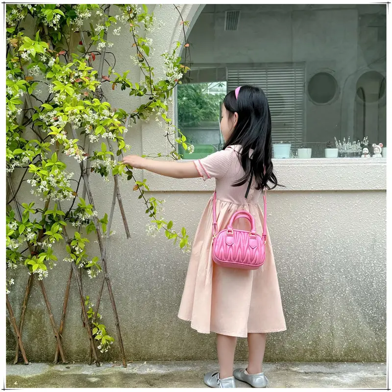 Pink Korean Style Embroidered Pillow Bag for Girls — feature 9