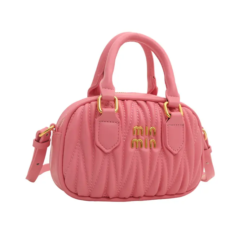 Pink Korean Style Embroidered Pillow Bag for Girls