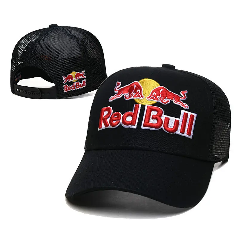 [Car Hat] Tide 4S Hat Men's and Women's Sun Protection and Sunshade Racing Adjustable Sun Hat Red Embroidered Cow Hip Hop Hat — feature 24