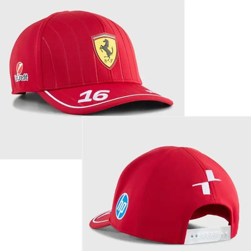 [Car Hat] Tide 4S Hat Men's and Women's Sun Protection and Sunshade Racing Adjustable Sun Hat Red Embroidered Cow Hip Hop Hat