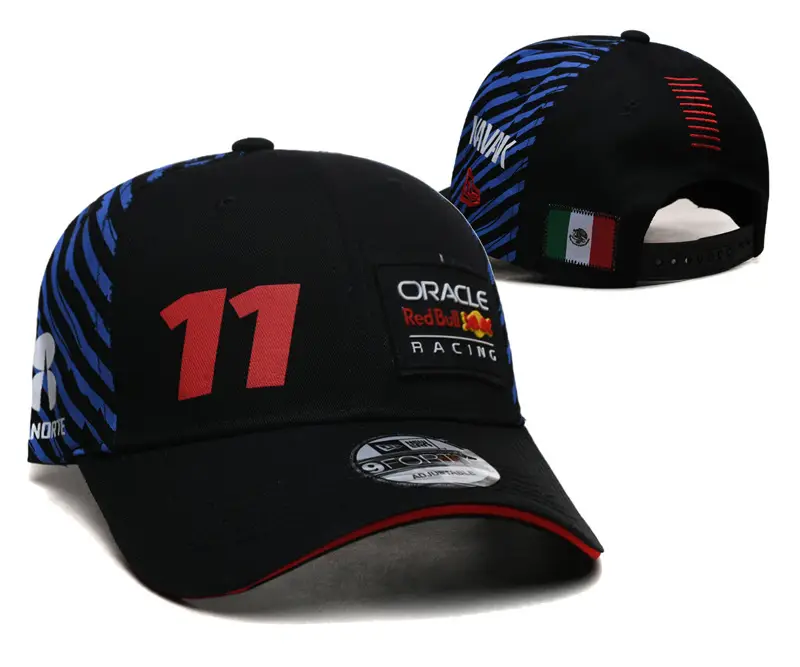 [Car Hat] Tide 4S Hat Men's and Women's Sun Protection and Sunshade Racing Adjustable Sun Hat Red Embroidered Cow Hip Hop Hat