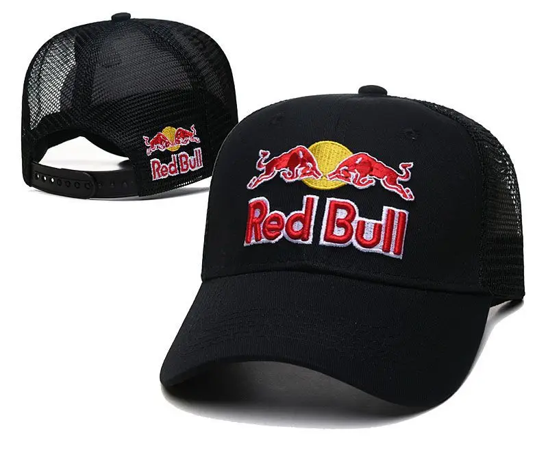 [Car Hat] Tide 4S Hat Men's and Women's Sun Protection and Sunshade Racing Adjustable Sun Hat Red Embroidered Cow Hip Hop Hat
