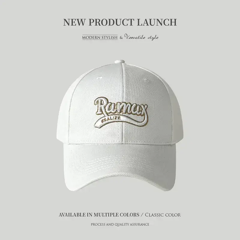 Korean Style Baseball Cap with Embroidered Logo - Image 2