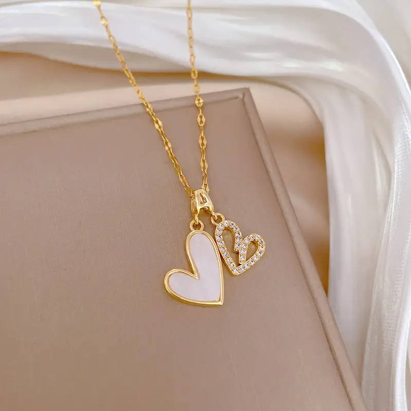Titanium Steel Double Layer Love Necklace Women - Image 4