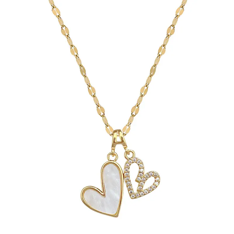 Titanium Steel Double Layer Love Necklace Women - Image 5