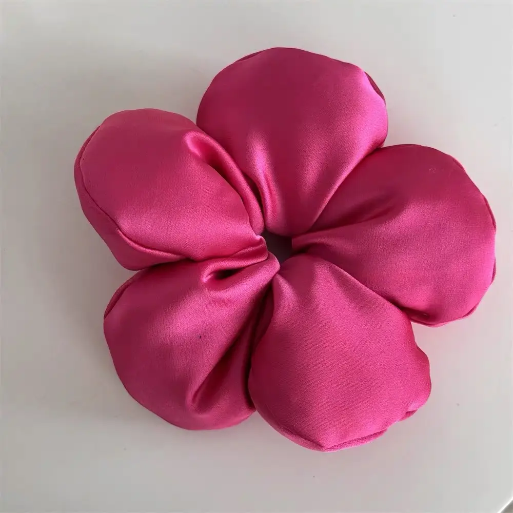 3D Flower Hair Ring Sponge Petal Hair Rope Mint Green - Image 5