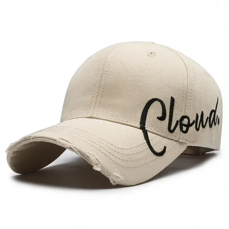 Men Brown Embroidered Baseball Cap with "Clouds" Design - Image 4