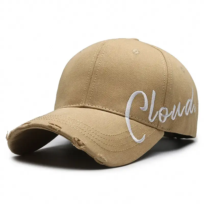 Men Brown Embroidered Baseball Cap with "Clouds" Design - Image 5