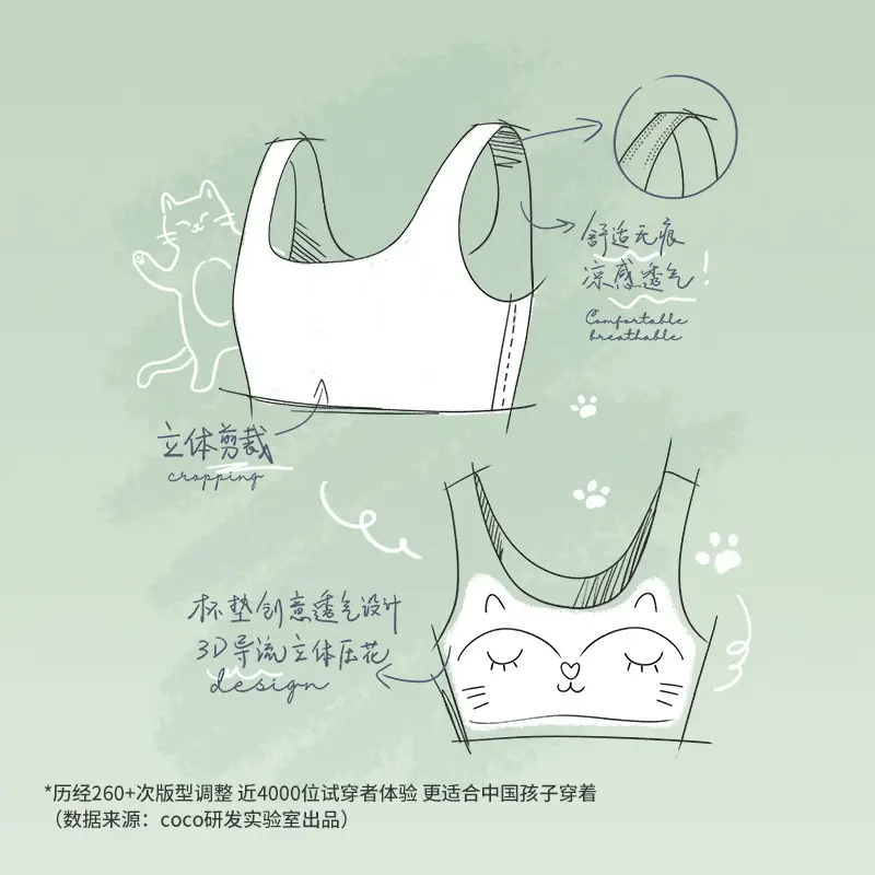 Cocosmart Development Period First Stage Girl Bra Thin Ice Silk Seamless Kidsren's Vest Girls Intimates - Image 6
