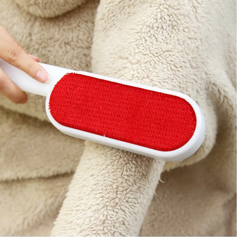Double-Sided Electrostatic Hair Removal Brush Red White