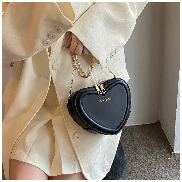 Heart Shaped Orange Women's Chain Crossbody Bag — feature 16