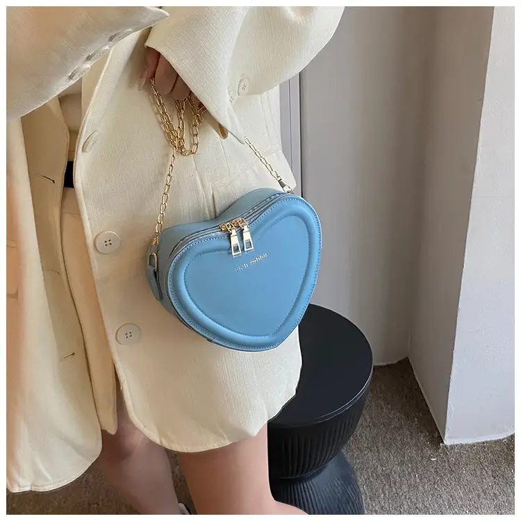 Heart Shaped Orange Women's Chain Crossbody Bag — feature 21