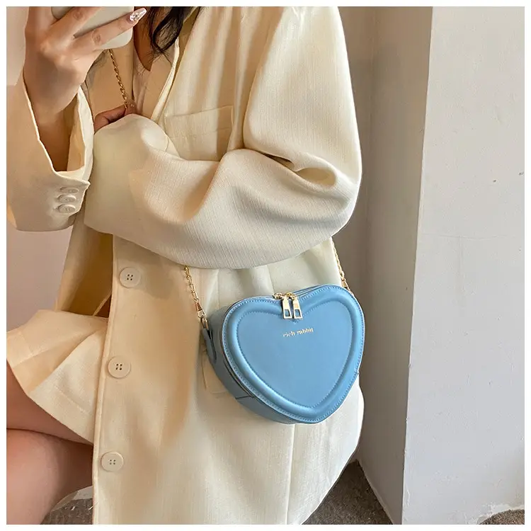 Heart Shaped Orange Women's Chain Crossbody Bag — feature 22