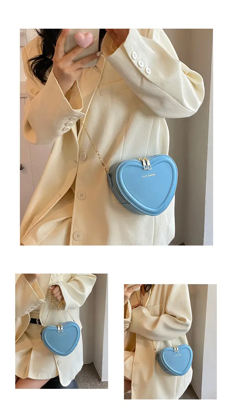 Heart Shaped Orange Women's Chain Crossbody Bag — feature 27
