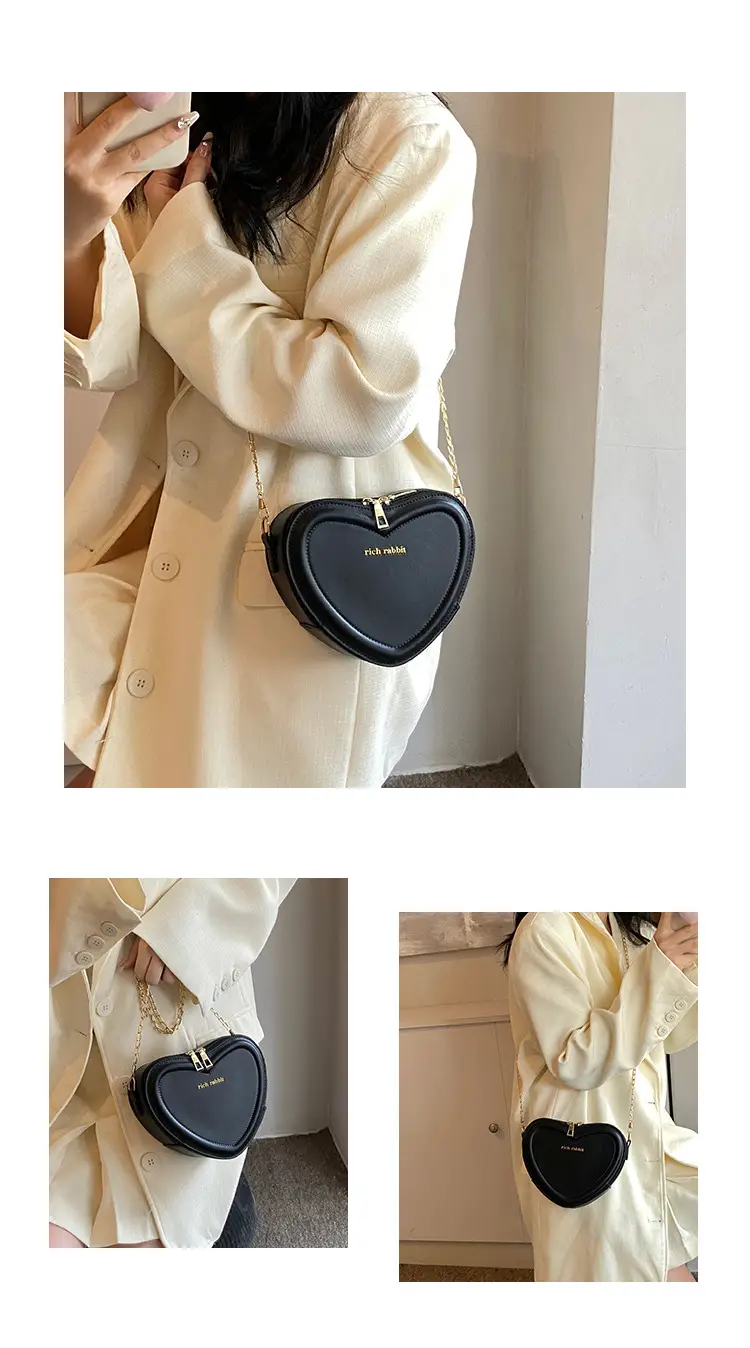 Heart Shaped Orange Women's Chain Crossbody Bag — feature 29