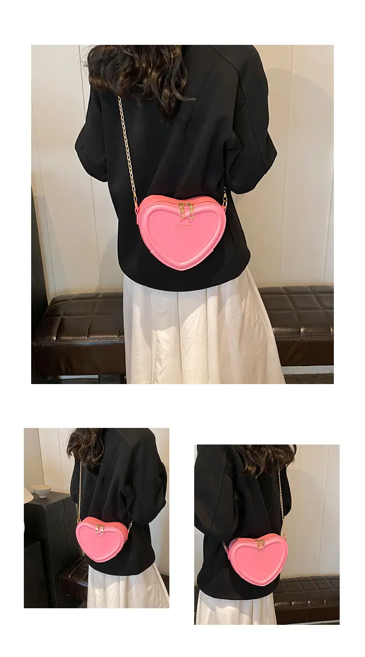 Heart Shaped Orange Women's Chain Crossbody Bag — feature 31