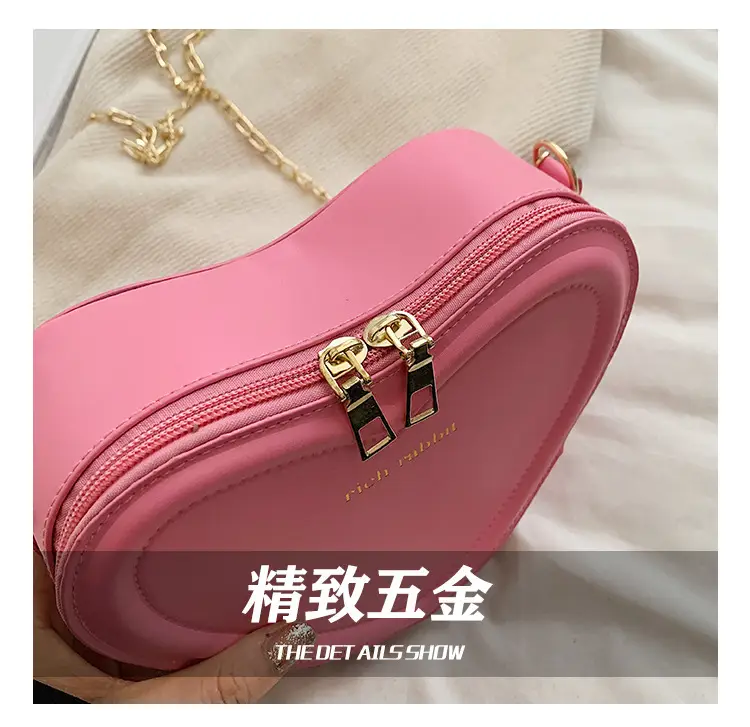 Heart Shaped Orange Women's Chain Crossbody Bag — feature 5