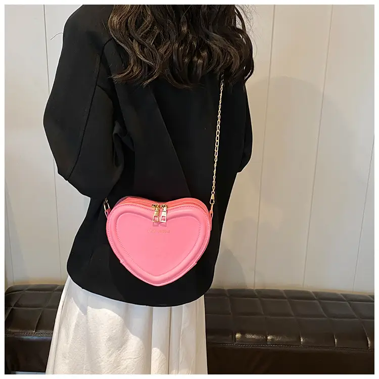Heart Shaped Orange Women's Chain Crossbody Bag — feature 9