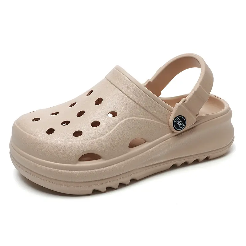 Women's Thick Sole Cave Shoes 2024 New Summer Outwear Heel Seaside Non-Slip Beach Puffin Sandals