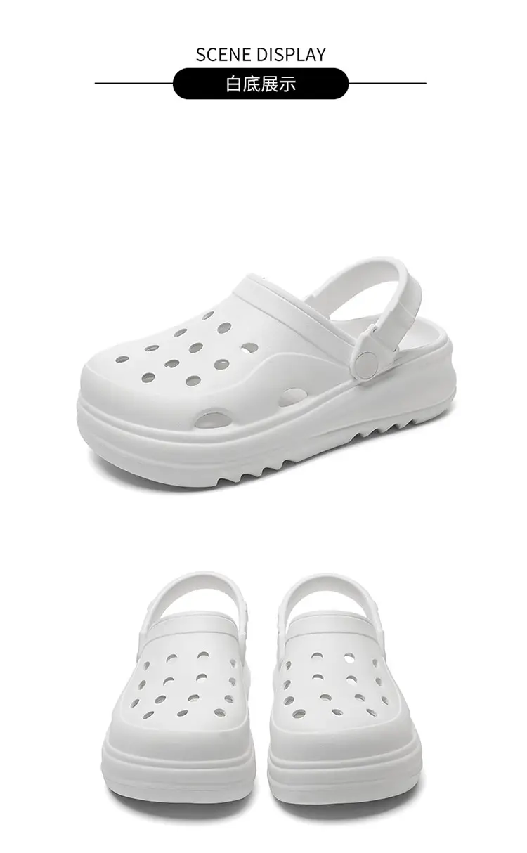 Women's Thick Sole Cave Shoes 2024 New Summer Outwear Heel Seaside Non-Slip Beach Puffin Sandals — feature 14