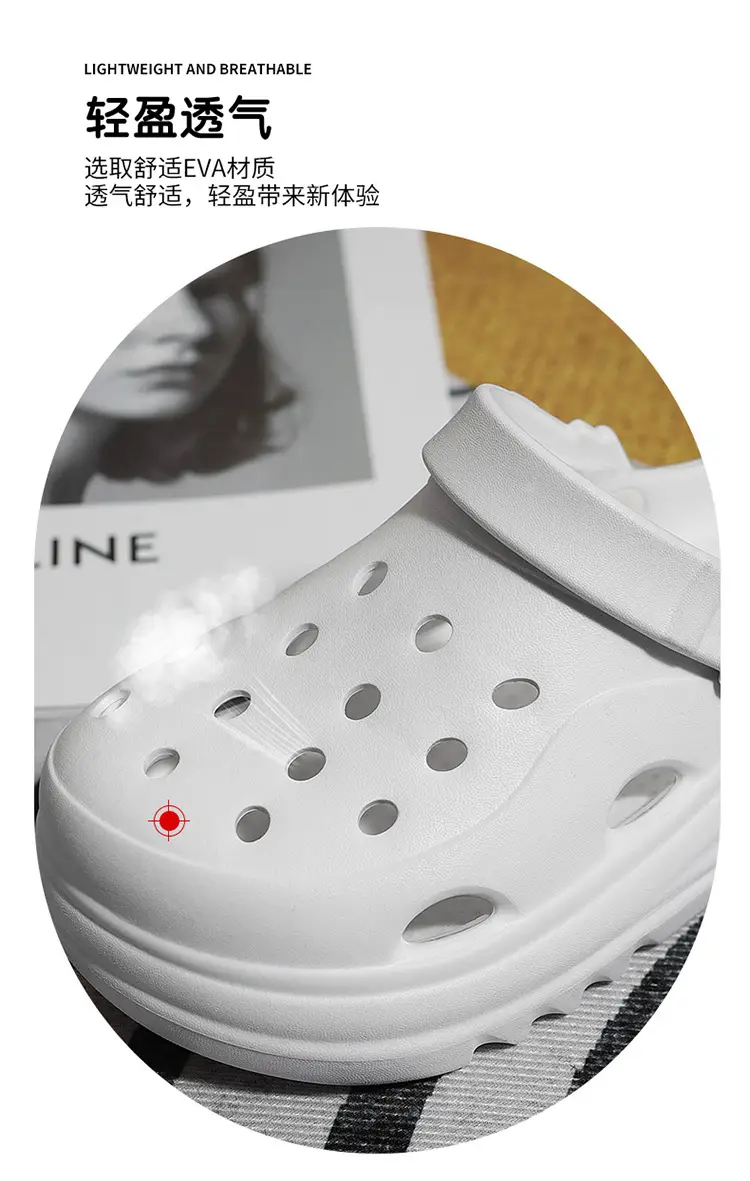 Women's Thick Sole Cave Shoes 2024 New Summer Outwear Heel Seaside Non-Slip Beach Puffin Sandals — feature 5