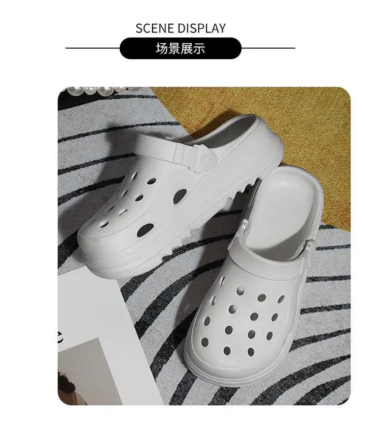 Women's Thick Sole Cave Shoes 2024 New Summer Outwear Heel Seaside Non-Slip Beach Puffin Sandals — feature 8