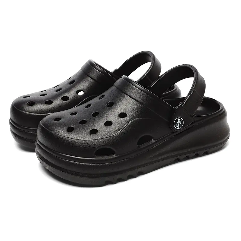 Women's Thick Sole Cave Shoes 2024 New Summer Outwear Heel Seaside Non-Slip Beach Puffin Sandals