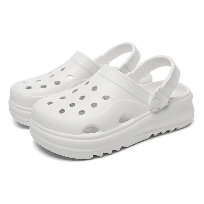 Women's Thick Sole Cave Shoes 2024 New Summer Outwear Heel Seaside Non-Slip Beach Puffin Sandals