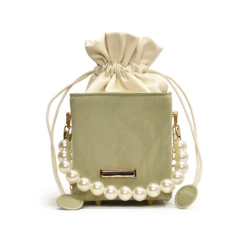 Pearl Chain Bucket Bag Women Pink 2024 Spring Summer - Image 5