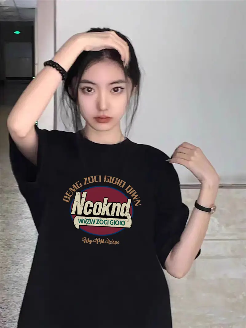 Fat mm Pure Cotton Right Shoulder Large Size Short-sleeved T-shirt Women's Summer Design Niche Korean Style American Loose Half-sleeved Top - Image 4