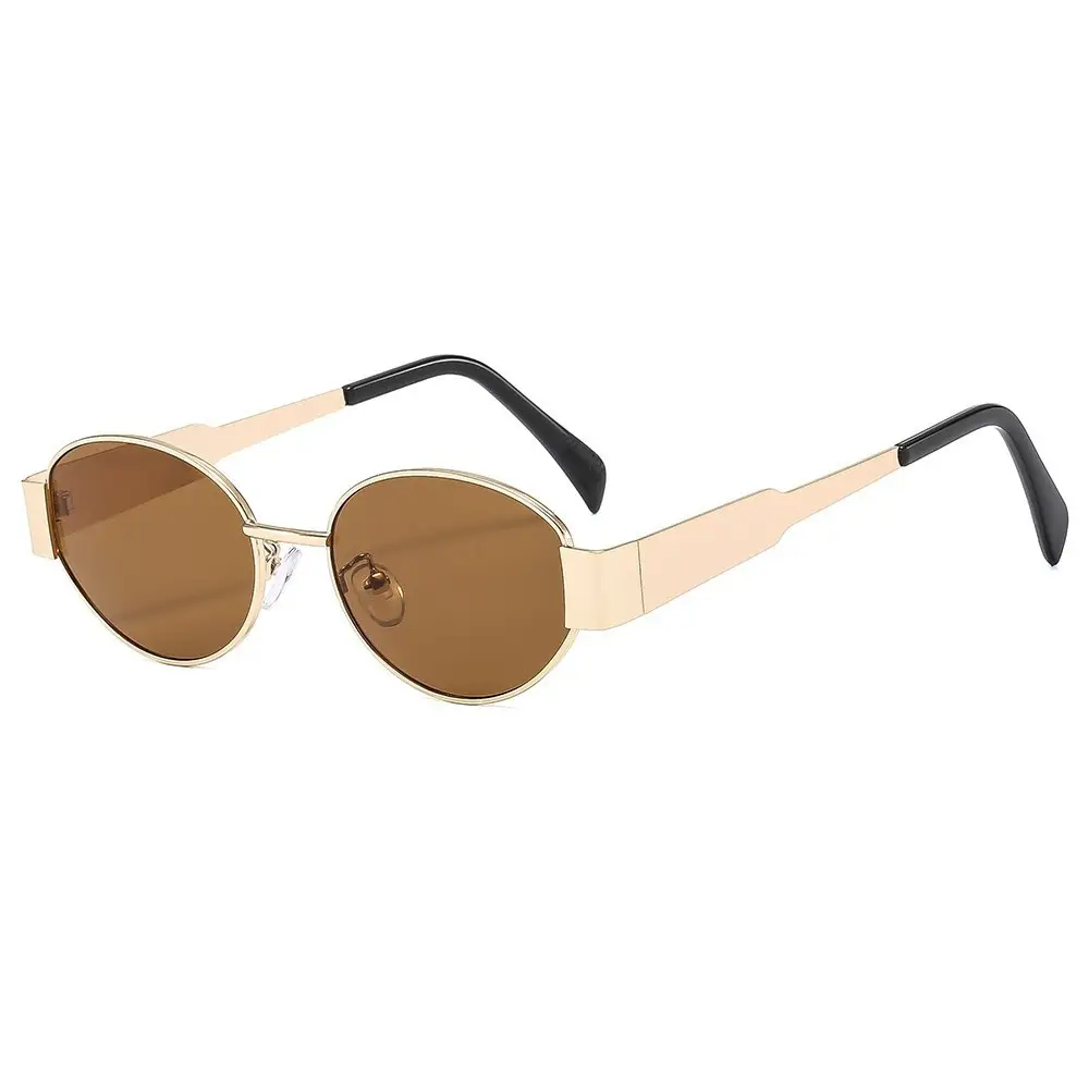 Oval Sunglasses with Gold Tinted Lens - Image 9