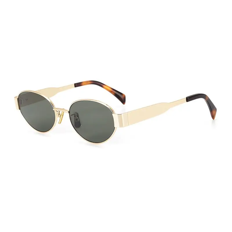 Oval Sunglasses with Gold Tinted Lens - Image 11