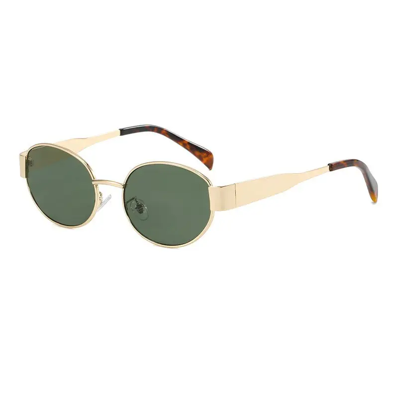 Oval Sunglasses with Gold Tinted Lens - Image 12
