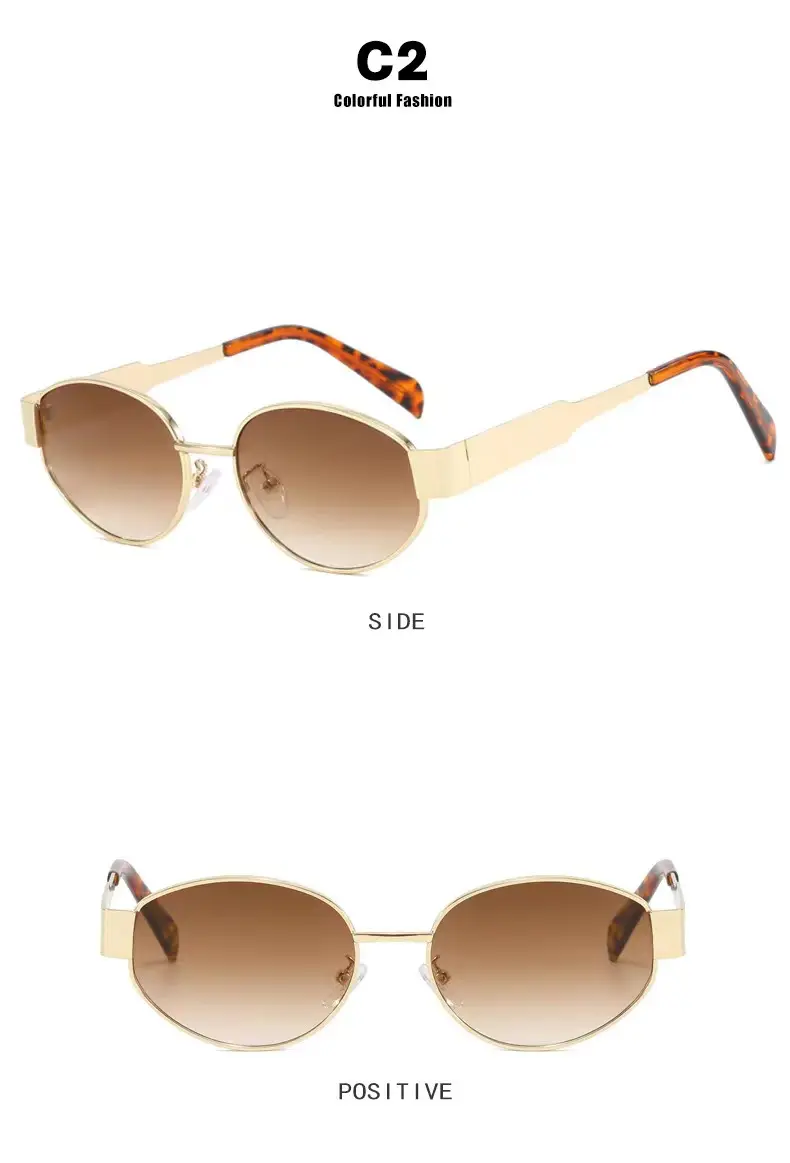 Oval Sunglasses with Gold Tinted Lens β feature 3