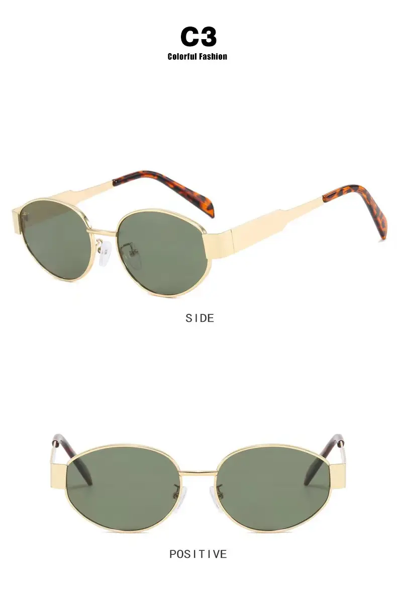 Oval Sunglasses with Gold Tinted Lens β feature 4