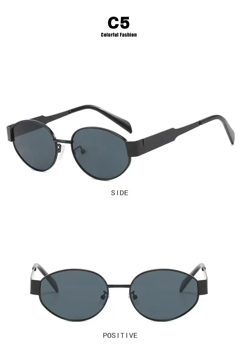 Oval Sunglasses with Gold Tinted Lens β feature 6