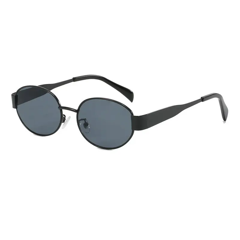 Oval Sunglasses with Gold Tinted Lens