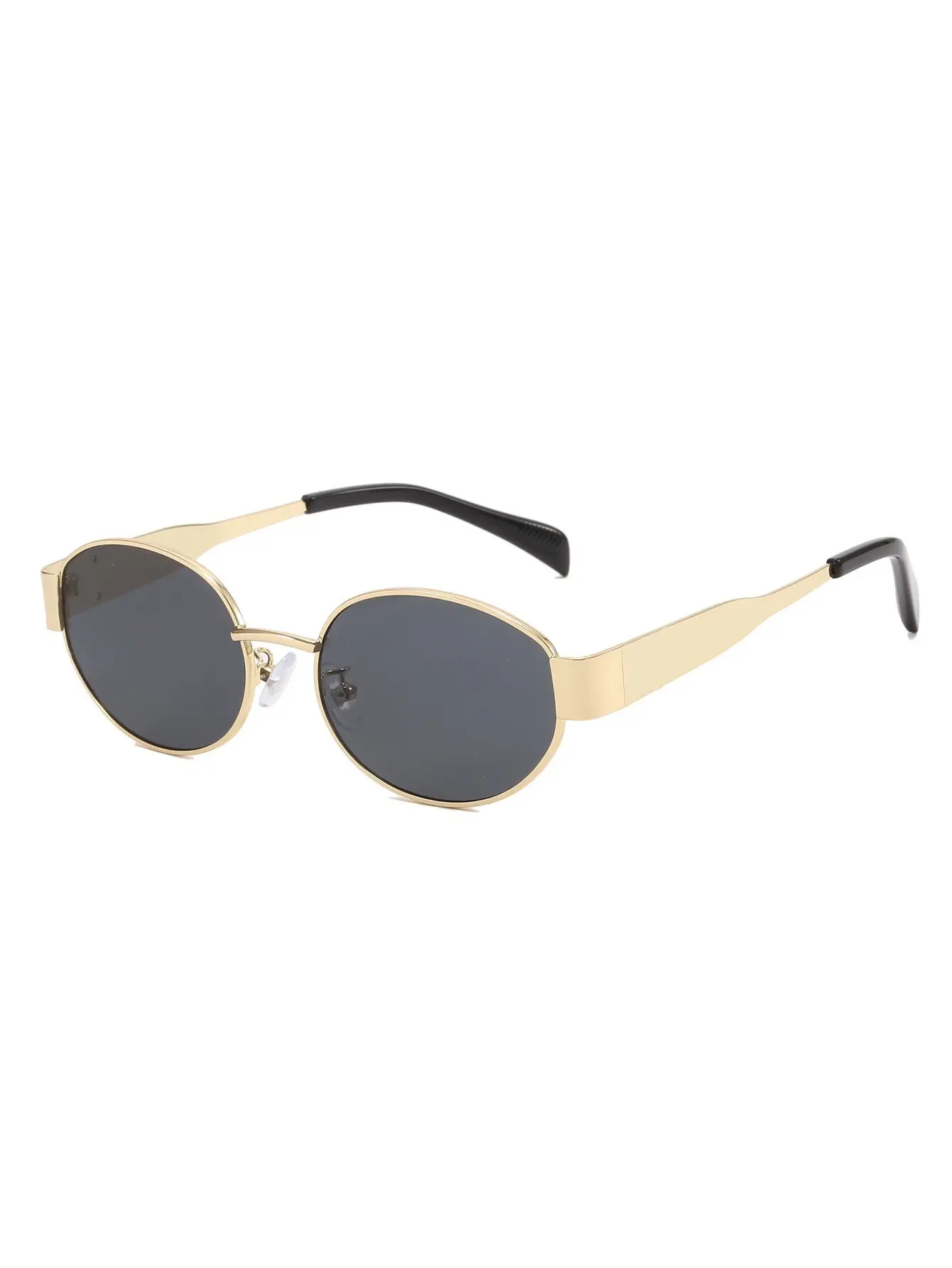Oval Sunglasses with Gold Tinted Lens - Image 3