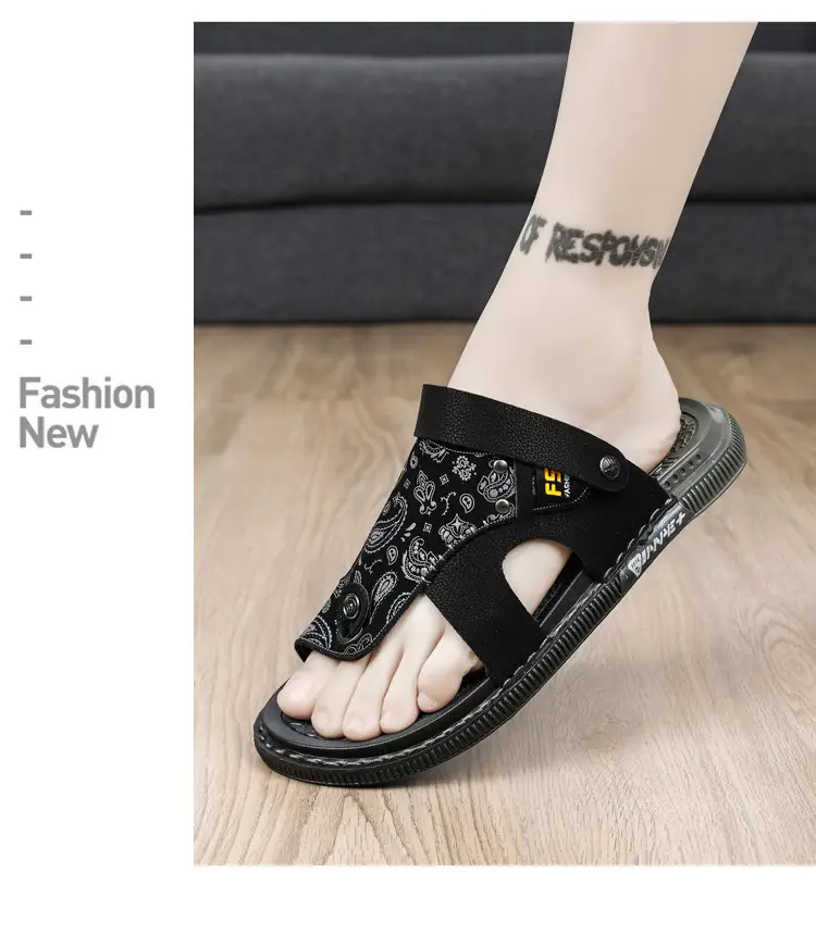 Flip-flops Men's Summer Outer Wear Non-slip Dual-use Vietnamese Beach Slippers Driving Men's Flip-flops Large Size 47 — feature 12