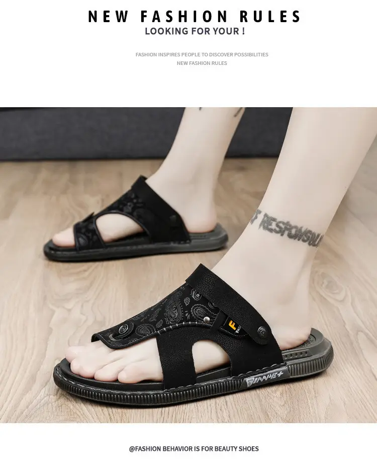 Flip-flops Men's Summer Outer Wear Non-slip Dual-use Vietnamese Beach Slippers Driving Men's Flip-flops Large Size 47 — feature 13