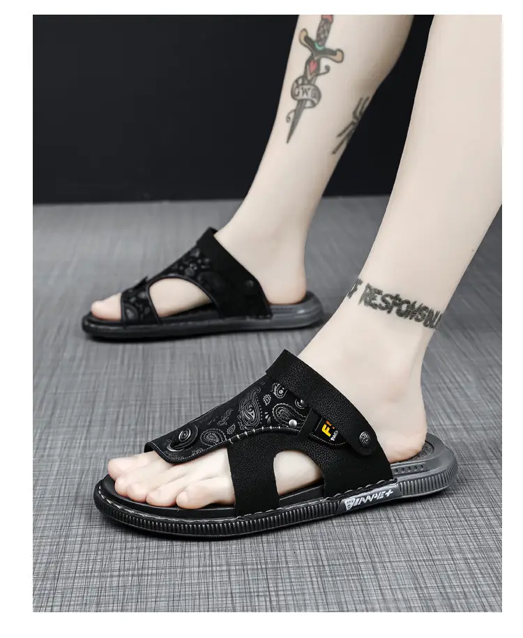 Flip-flops Men's Summer Outer Wear Non-slip Dual-use Vietnamese Beach Slippers Driving Men's Flip-flops Large Size 47 — feature 17