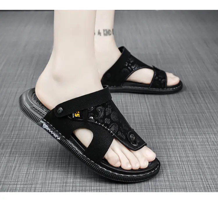 Flip-flops Men's Summer Outer Wear Non-slip Dual-use Vietnamese Beach Slippers Driving Men's Flip-flops Large Size 47 — feature 18