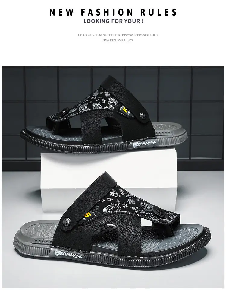 Flip-flops Men's Summer Outer Wear Non-slip Dual-use Vietnamese Beach Slippers Driving Men's Flip-flops Large Size 47 — feature 19