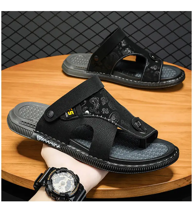 Flip-flops Men's Summer Outer Wear Non-slip Dual-use Vietnamese Beach Slippers Driving Men's Flip-flops Large Size 47 — feature 20