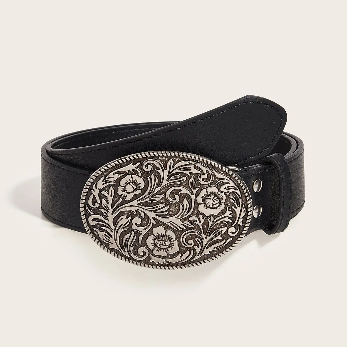 American Style Black Embroidered Belt for Women - Image 3