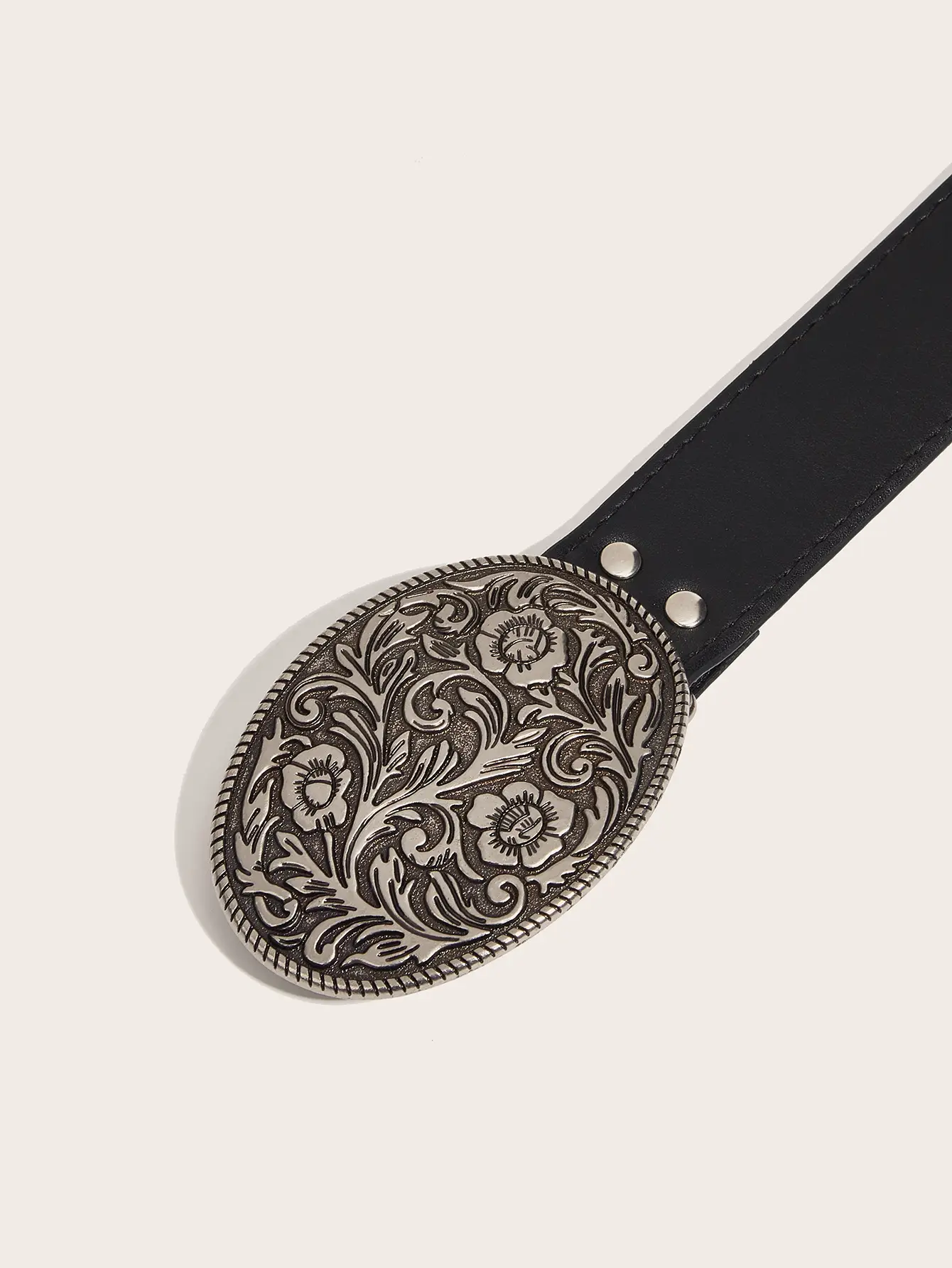 American Style Black Embroidered Belt for Women — feature 7