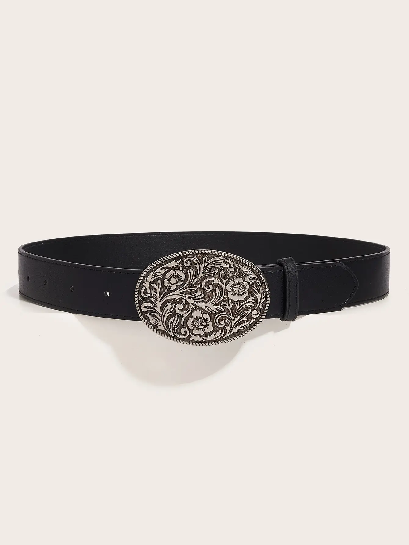 American Style Black Embroidered Belt for Women — feature 8